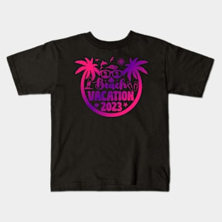 Beach Vacation 2023 Summer Vacation Beach Palm Tree Kids T-Shirt
